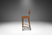 Load image into Gallery viewer, Set of Four (4) Mid Century Modern Substantial Campaign Bar Height Bar Stools Attributed to Maitland-Smith, c. 1980's-ABT Modern