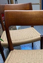 Load image into Gallery viewer, Set of Four (4) Model 77 Dining Chairs by Niels Moller for J.L. Mollers Mobelfabrik in Teakwood and Paper Cord, c. 1950-ABT Modern