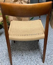 Load image into Gallery viewer, Set of Four (4) Model 77 Dining Chairs by Niels Moller for J.L. Mollers Mobelfabrik in Teakwood and Paper Cord, c. 1950-ABT Modern