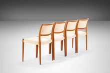 Load image into Gallery viewer, Set of Four (4) Model 80 Dining Chairs in Teak w/ Original Upholstery by Niels Otto Møller for J.L. Møller Mobelfabrik, Denmark, c. 1960's-ABT Modern