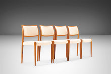 Load image into Gallery viewer, Set of Four (4) Model 80 Dining Chairs in Teak w/ Original Upholstery by Niels Otto Møller for J.L. Møller Mobelfabrik, Denmark, c. 1960's-ABT Modern