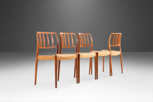 Load image into Gallery viewer, Set of Four (4) Model 83 Teak Dining Chairs Niels Otto Møller for J.L. Møller w/ Paper Cord Seats, Denmark, c. 1970's-ABT Modern