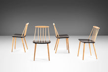 Load image into Gallery viewer, Set of Four (4) Model J 77 'Farmhouse' Chairs in Beech by Folke Palsson for FDB Møbelfabrik, Denmark, c. 1960's-ABT Modern