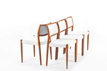 Load image into Gallery viewer, Set of Four (4) Moller Model 80 Dining Chairs in Teak and Original Fabric-ABT Modern