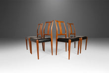 Load image into Gallery viewer, Set of Four (4) Teak Dining Chair by D-SCAN Newly Upholstered in Black Vinyl, c. 1970's-ABT Modern