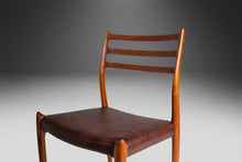 Load image into Gallery viewer, Set of Four (4) Teak Møller Model 78 Dining Chairs in Leather by J.L. Møllers Møbelfabrik, Denmark, c. 1960's-ABT Modern