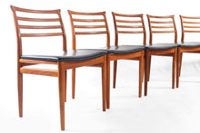 Load image into Gallery viewer, Set of Six (6) Danish Modern Erling Torvits Dining Chairs in Teak w/ Black Leather Seats, Denmark-ABT Modern