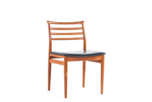 Load image into Gallery viewer, Set of Six (6) Danish Modern Erling Torvits Dining Chairs in Teak w/ Black Leather Seats, Denmark-ABT Modern