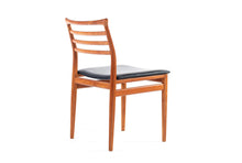 Load image into Gallery viewer, Set of Six (6) Danish Modern Erling Torvits Dining Chairs in Teak w/ Black Leather Seats, Denmark-ABT Modern
