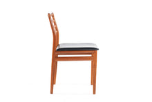 Load image into Gallery viewer, Set of Six (6) Danish Modern Erling Torvits Dining Chairs in Teak w/ Black Leather Seats, Denmark-ABT Modern