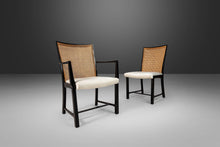 Load image into Gallery viewer, Set of Six (6) Ebony Lacquered Dining Chairs with Cane Backs by Michael Taylor for Baker Furniture, c. 1960s-ABT Modern