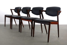 Load image into Gallery viewer, Set of Six ( 6 ) Kai Kristiansan Model 42 Dining Chairs in Rosewood and Leather-ABT Modern