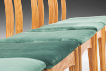 Load image into Gallery viewer, Set of Six (6) Restored Heywood Wakefield Danish Style Dining Chairs in Oak & Green Velvet, USA, c. 1960's-ABT Modern