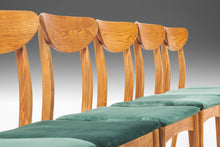 Load image into Gallery viewer, Set of Six (6) Restored Heywood Wakefield Danish Style Dining Chairs in Oak & Green Velvet, USA, c. 1960's-ABT Modern
