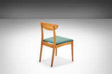 Load image into Gallery viewer, Set of Six (6) Restored Heywood Wakefield Danish Style Dining Chairs in Oak & Green Velvet, USA, c. 1960's-ABT Modern