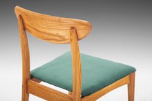 Load image into Gallery viewer, Set of Six (6) Restored Heywood Wakefield Danish Style Dining Chairs in Oak & Green Velvet, USA, c. 1960's-ABT Modern