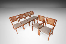 Load image into Gallery viewer, Set of Six (6) Stately Dining Chairs with Cane Back Detailing, c. 1960s-ABT Modern