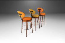 Load image into Gallery viewer, Set of Three (3) MCM Multi-Colored Barstools by Hugo Frandsen for Spøttrup, Denmark, c. 1960's-ABT Modern