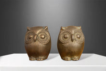 Load image into Gallery viewer, Set of Three (3) Mid Century Brass Owl Paperweights, Korea, c. 1970's-ABT Modern