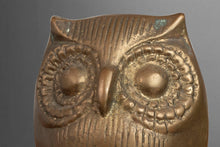 Load image into Gallery viewer, Set of Three (3) Mid Century Brass Owl Paperweights, Korea, c. 1970's-ABT Modern