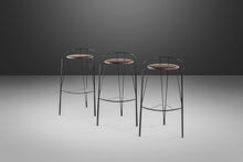 Load image into Gallery viewer, Set of Three (3) Post Modern "Silver Moon" Bar Stools w/ New Leather Seats by Pascal Mourgue, USA, c. 1980's-ABT Modern