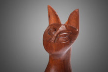 Load image into Gallery viewer, Set of Three Danish Modern Hand Carved Cat Sculptures in Teak, Denmark, c. 1960's-ABT Modern