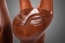 Load image into Gallery viewer, Set of Three Danish Modern Hand Carved Cat Sculptures in Teak, Denmark, c. 1960's-ABT Modern