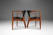 Load image into Gallery viewer, Set of Two (2) Angular Danish Mid Century Modern Armchairs in Solid Walnut, Denmark, c. 1960's-ABT Modern