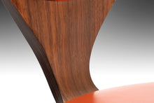 Load image into Gallery viewer, Set of Two (2) Bar Height Swiveling Bar Stools in Walnut & Original Fabric by Norman Cherner for Plycraft, USA, c. 1964-ABT Modern