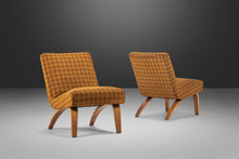 Load image into Gallery viewer, Set of Two (2) Bentwood Slipper Chairs in Original Yellow Plaid Wool Fabric by Thonet, USA, c. 1940s-ABT Modern