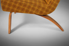 Load image into Gallery viewer, Set of Two (2) Bentwood Slipper Chairs in Original Yellow Plaid Wool Fabric by Thonet, USA, c. 1940s-ABT Modern