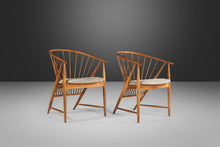 Load image into Gallery viewer, Set of Two (2) Blonde Spindle Sun Feather Armchairs by Sonna Rosen, Sweden, c. 1950's-ABT Modern