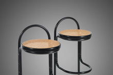 Load image into Gallery viewer, Set of Two (2) Cane and Ebonized Metal Bar Stools After Thonet, USA, 1970's-ABT Modern