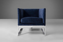 Load image into Gallery viewer, Set of Two (2) Club Chairs in Navy Blue Velvet w/ a Chrome Frame by Milo Baughman-ABT Modern