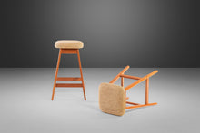 Load image into Gallery viewer, Set of Two (2) Counter Height Barstools by Vamdrup Stolefabrik in Teak w/ Original Beige Fabric, 1970s-ABT Modern