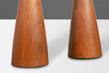 Load image into Gallery viewer, Set of Two (2) Danish Mid Century Modern Candlestick Holders in Walnut by Rude Osolnik, Denmark, c. 1960s-ABT Modern