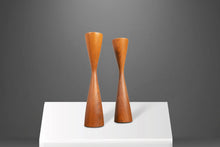 Load image into Gallery viewer, Set of Two (2) Danish Mid Century Modern Candlestick Holders in Walnut by Rude Osolnik, Denmark, c. 1960s-ABT Modern