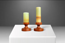 Load image into Gallery viewer, Set of Two (2) Danish Mid Century Modern Candlestick Holders in Walnut by Rude Osolnik Signed, Denmark, c. 1960s-ABT Modern