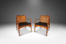 Load image into Gallery viewer, Set of Two (2) Danish Modern Lounge Chairs w/ Cane Backs by Ib Kofod Larsen for Selig, Denmark, c. 1960's-ABT Modern