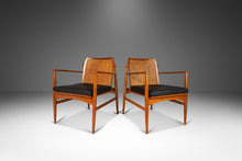 Load image into Gallery viewer, Set of Two (2) Danish Modern Lounge Chairs w/ Cane Backs by Ib Kofod Larsen for Selig, Denmark, c. 1960's-ABT Modern