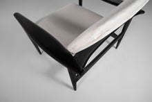 Load image into Gallery viewer, Set of Two (2) Ebonized Danish Modern Lounge Chairs Attributed to Hans Wegner - Newly Upholstered-ABT Modern