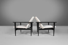 Load image into Gallery viewer, Set of Two (2) Ebonized Danish Modern Lounge Chairs Attributed to Hans Wegner - Newly Upholstered-ABT Modern