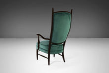 Load image into Gallery viewer, Set of Two (2) Ebonized Maxwell Royal American High Back Upholstered Chairs, USA, c. 1950's-ABT Modern