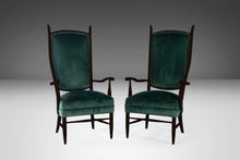 Load image into Gallery viewer, Set of Two (2) Ebonized Maxwell Royal American High Back Upholstered Chairs, USA, c. 1950's-ABT Modern
