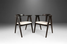 Load image into Gallery viewer, Set of Two (2) Ebonized Oak Compass Dining Chairs after Alan Gould for Knoll in New Boucle Upholstery, USA, c. 1960's-ABT Modern