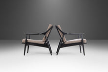 Load image into Gallery viewer, Set of Two (2) Ebony Danish Modern Lounge Chairs by Paoli in Knit Stone Grey Fabric, c. 1960s-ABT Modern