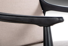 Load image into Gallery viewer, Set of Two (2) Ebony Danish Modern Lounge Chairs by Paoli in Knit Stone Grey Fabric, c. 1960s-ABT Modern