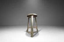 Load image into Gallery viewer, Set of Two (2) French Hammered Solid Aluminum Industrial Counter Height Bar Stools, France, c. 1970's-ABT Modern