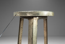 Load image into Gallery viewer, Set of Two (2) French Hammered Solid Aluminum Industrial Counter Height Bar Stools, France, c. 1970's-ABT Modern