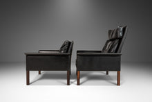 Load image into Gallery viewer, Set of Two (2) His and Her Model 500 Lounge Chairs in Rosewood and Distressed Vintage Leather by Hans Olsen for CS Møbler, Denmark, c. 1960s-ABT Modern